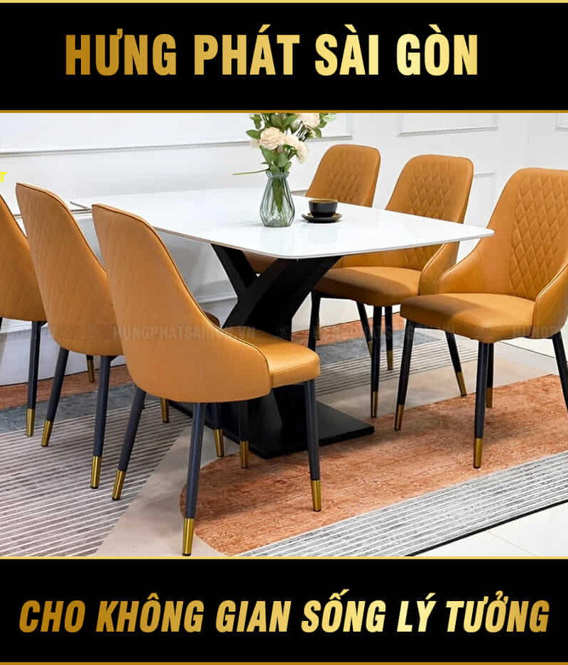 bộ bàn ăn mặt đá 6 ghế BA-55