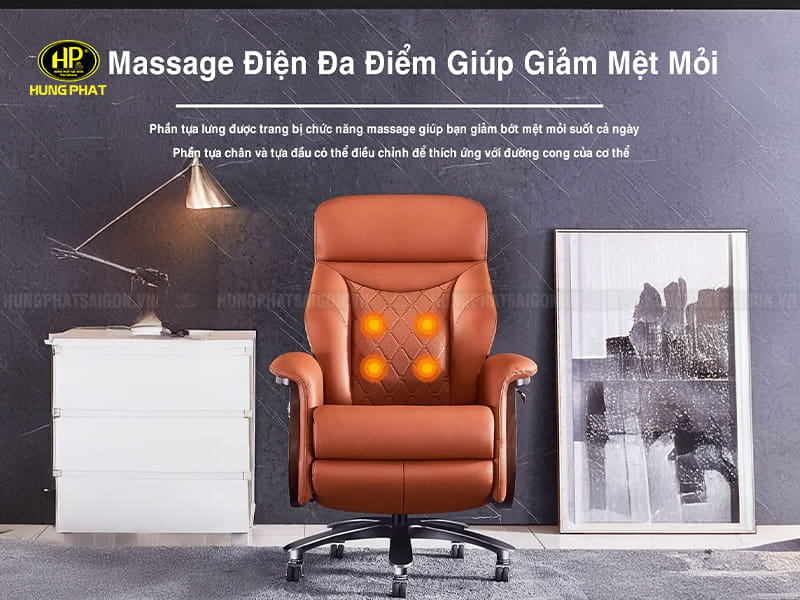 ghế giám đốc da bò chỉnh điện massage MT-138
