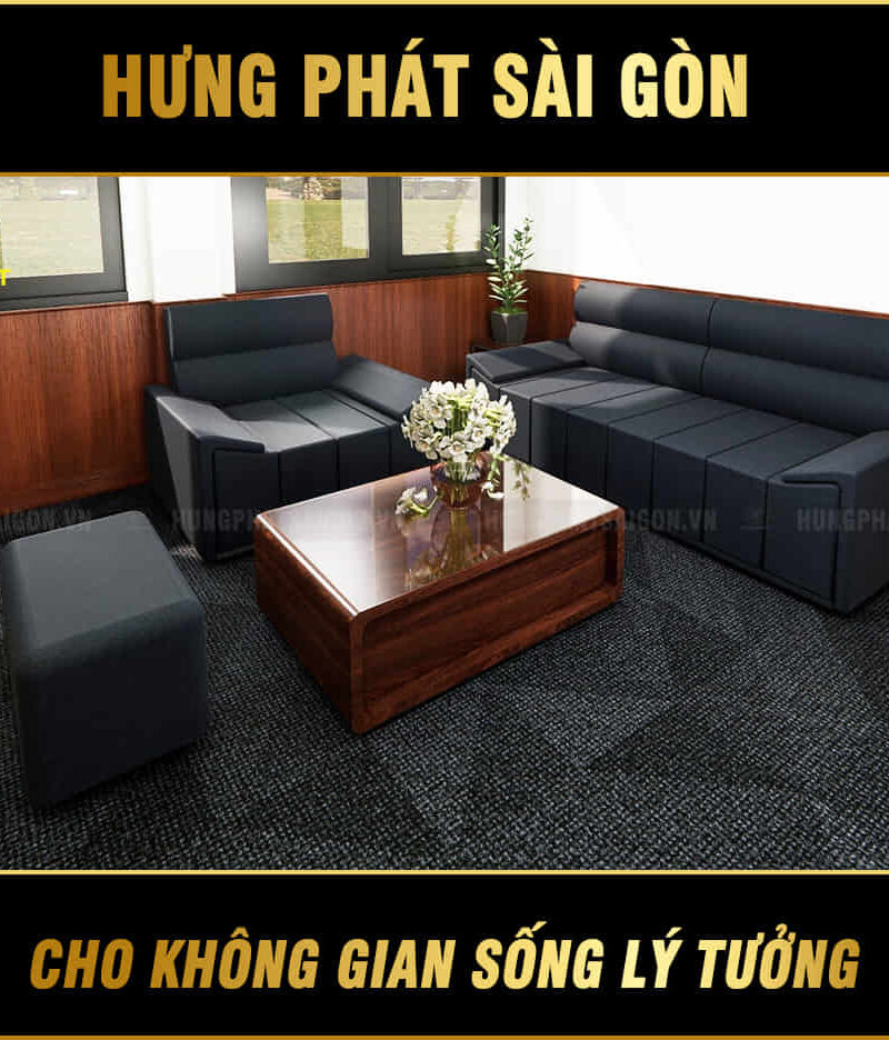 sofa da văn phòng sang trọng H-329