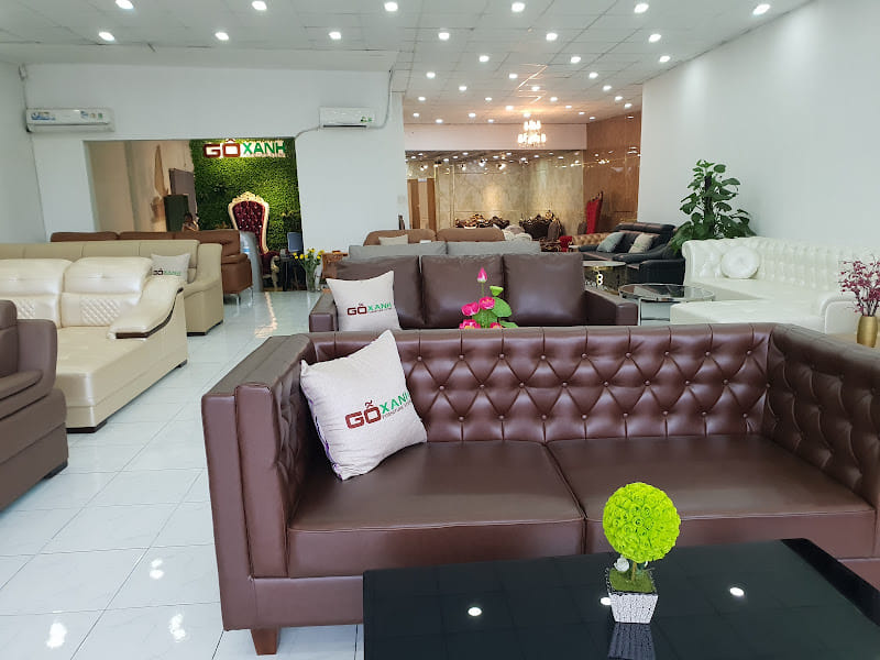 cửa hàng sofa nội thất gỗ xanh