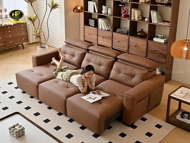 ghế sofa da bò ý chỉnh điện 7029