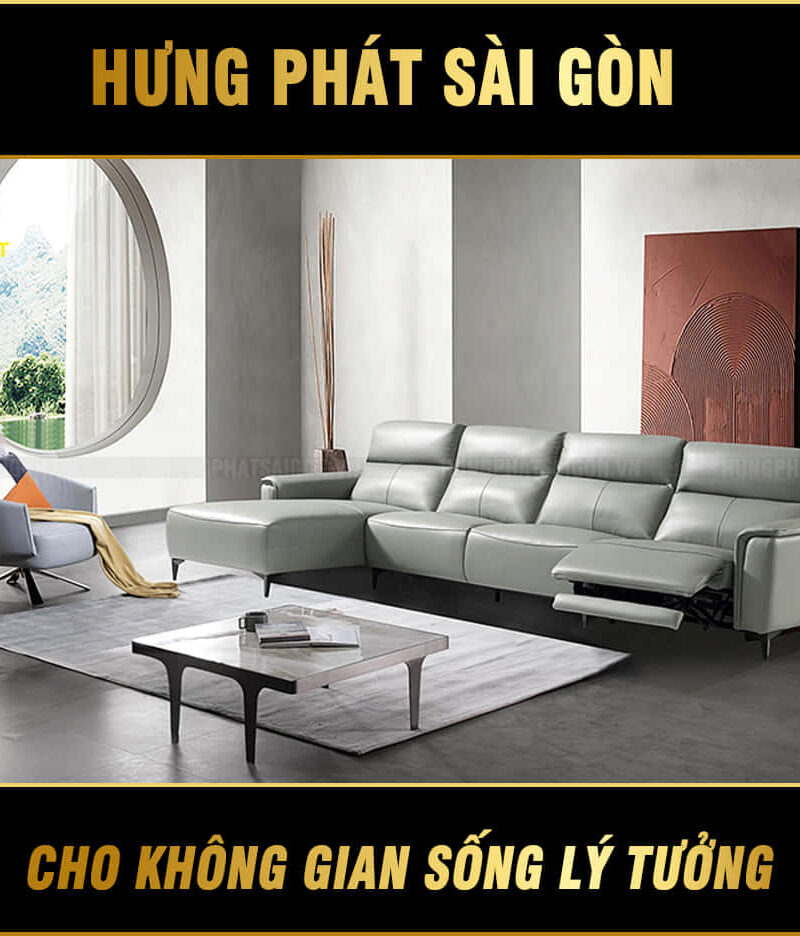 sofa da bò ý thư giãn chỉnh điện G903