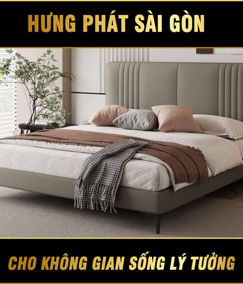 giường ngủ bọc da hiện đại GD-39