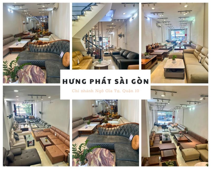 không gian trưng bày sofa Hưng Phát Sài Gòn quận 10