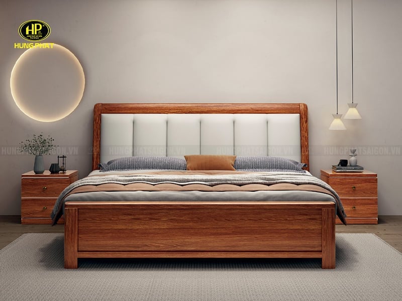 mẫu giường ngủ gỗ tự nhiên 2a23