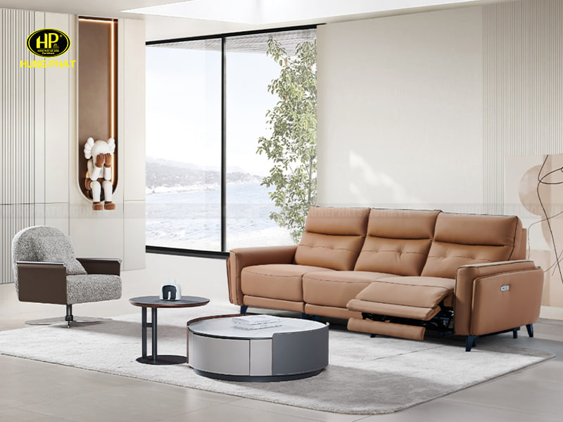 sofa da bò ý thư giãn chỉnh điện 8821