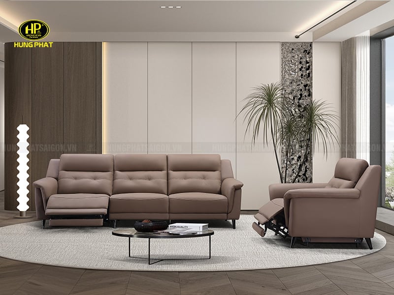 sofa da bò ý thư giãn chỉnh điện lg927