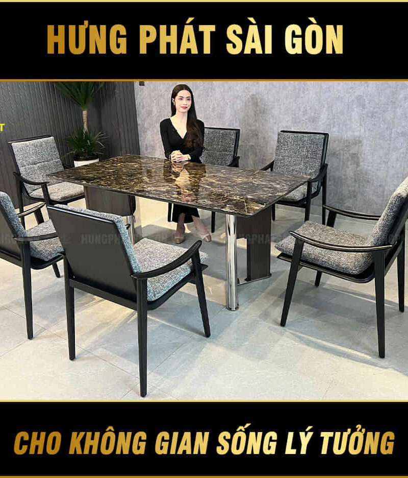 bàn ăn mặt đá nhập khẩu cao cấp ba-s9983