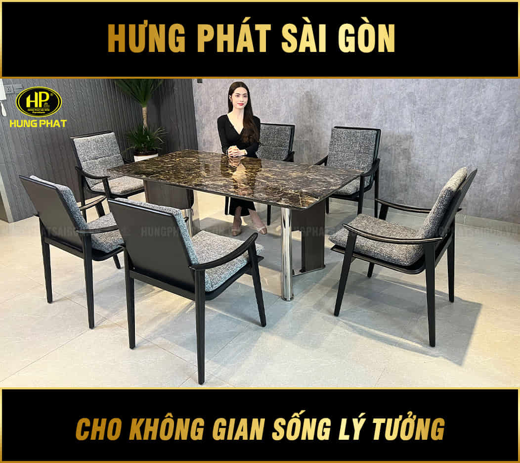 bàn ăn mặt đá nhập khẩu cao cấp ba-s9983