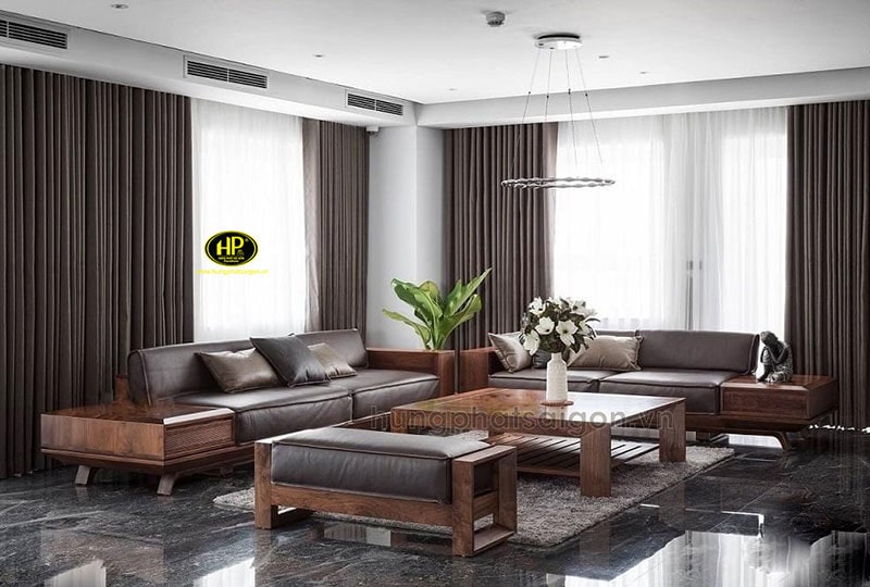 ghế sofa 2 chỗ bằng gỗ mang vẻ đẹp ấm cúng