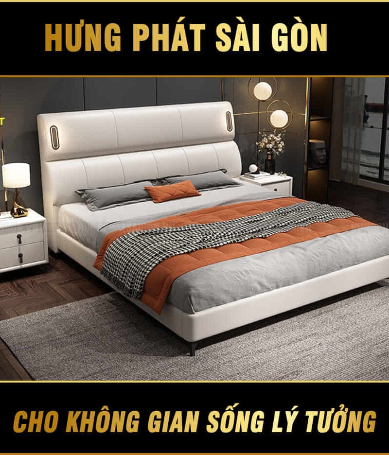 giường ngủ bọc da hiện đại gd-48