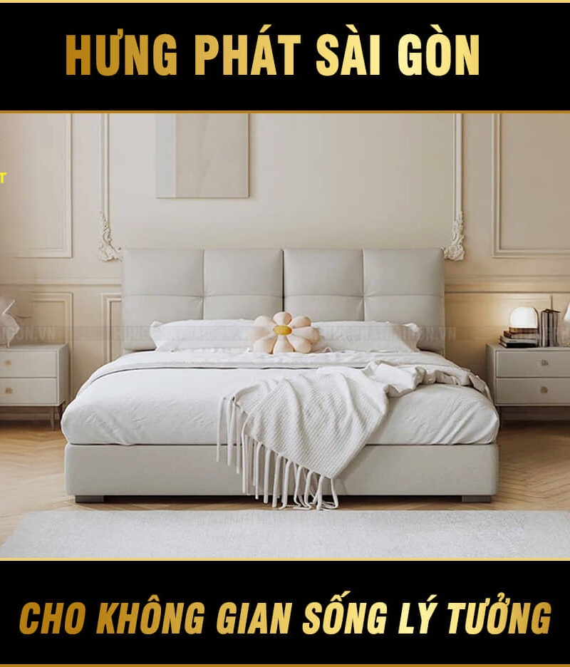 giường ngủ bọc da hiện đại gd-49