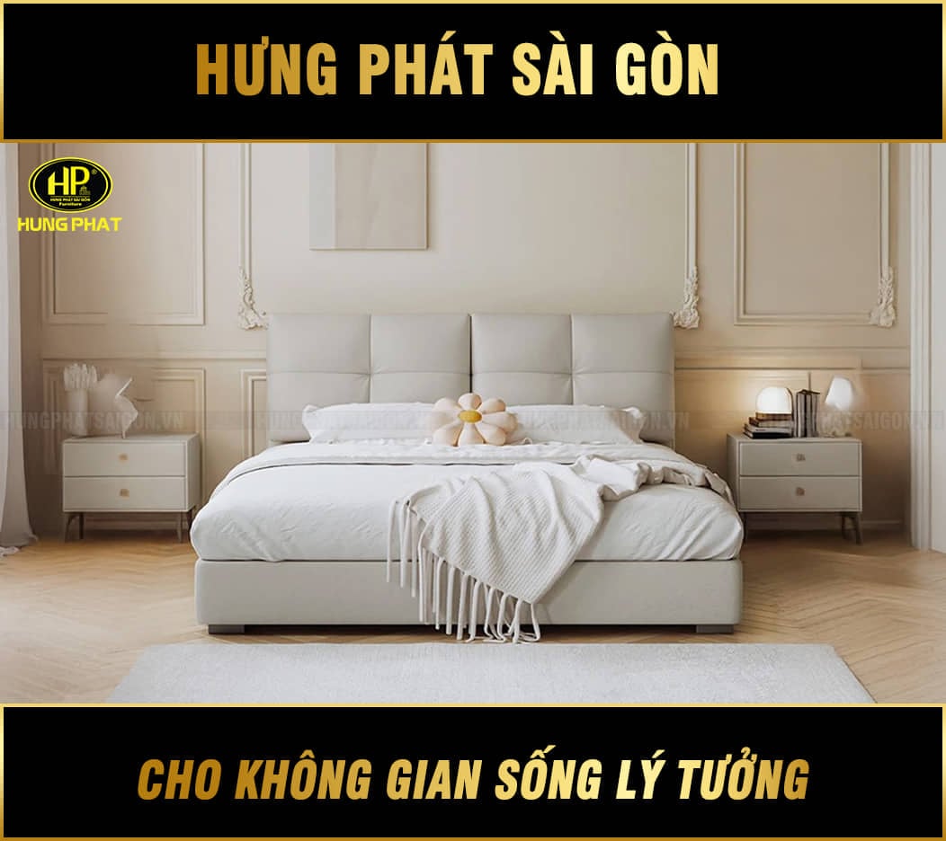 giường ngủ bọc da hiện đại gd-49