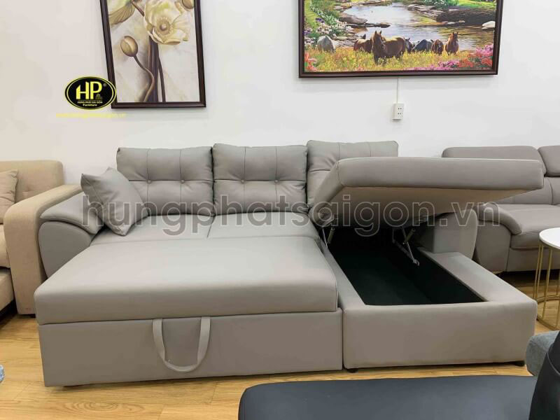 sofa bed chữ L có hộc đựng đồ