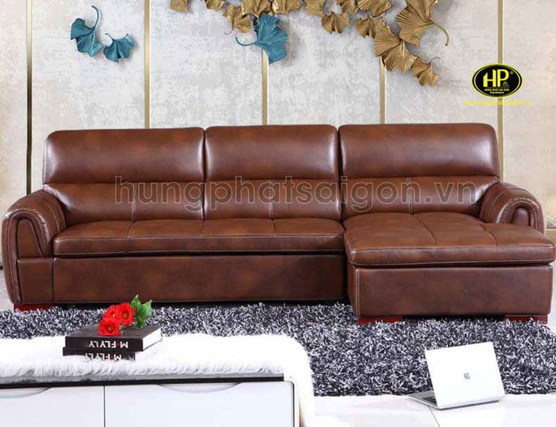 sofa giường chữ L chất liệu da