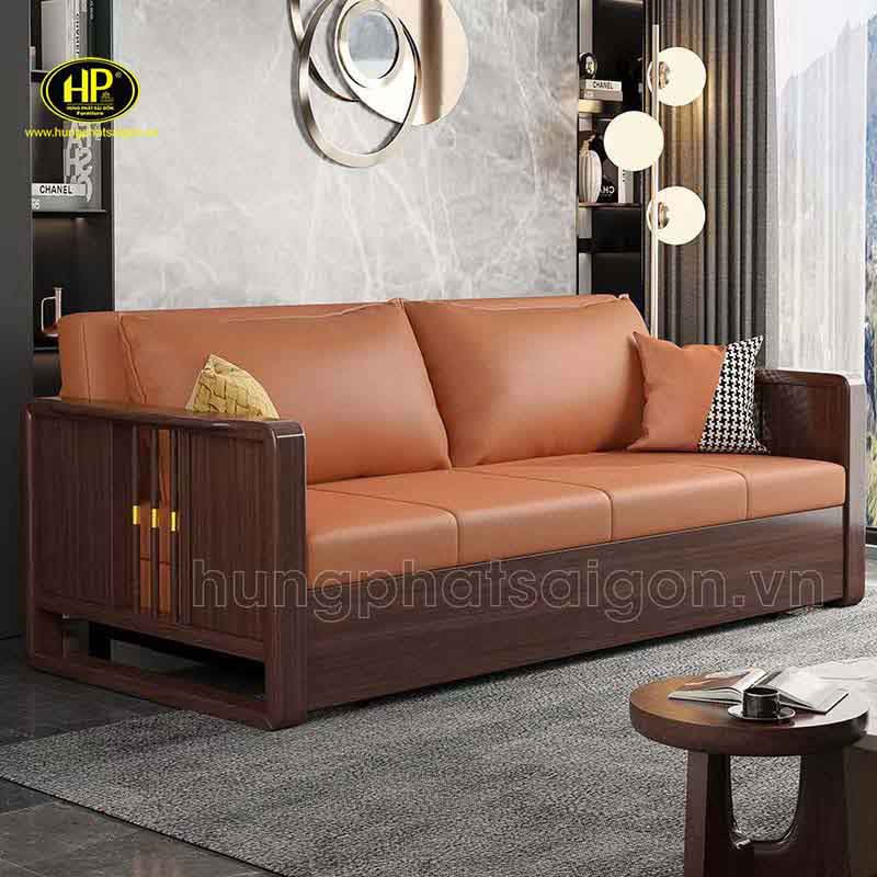 sofa giường gỗ có kích thước nhỏ gọn, tiết kiệm diện tích