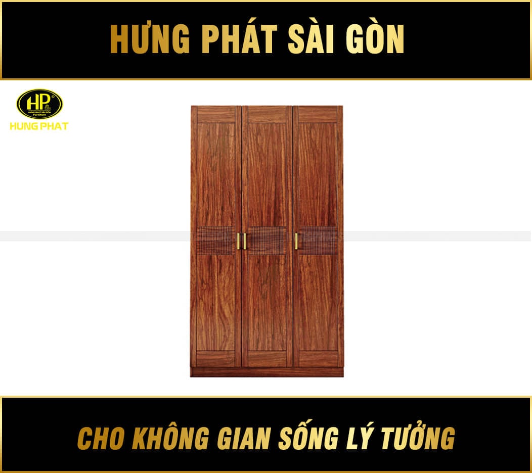 tủ quần áo 3 cánh gỗ tự nhiên 2d01-a