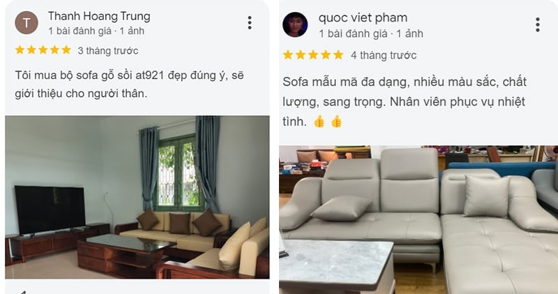 đánh giá của cửa hàng mua sofa tại cửa hàng