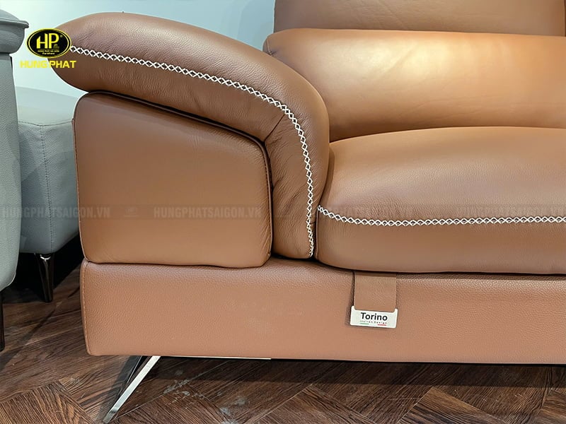 ghế sofa bọc da bò ý cao cấp torino s03