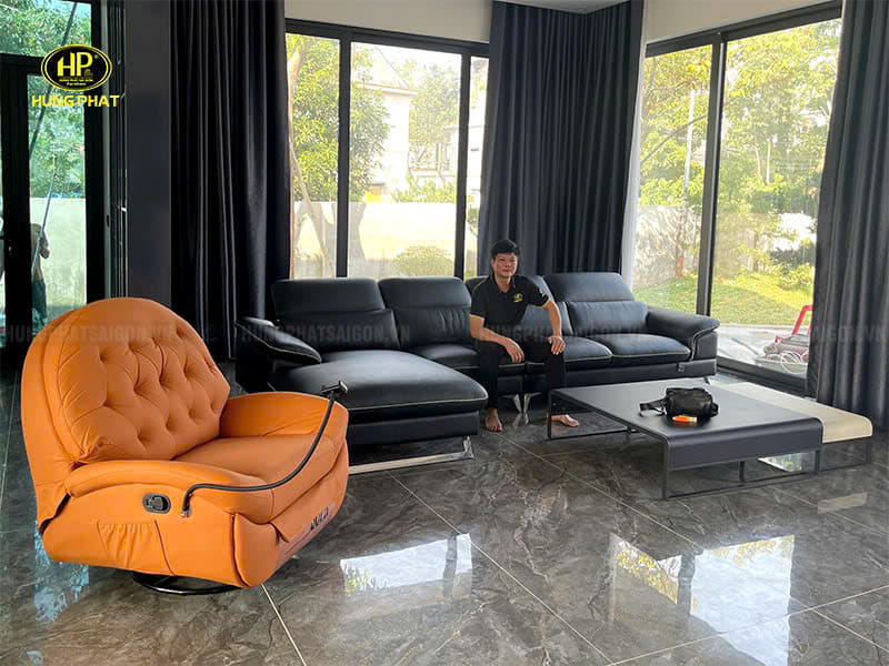 ghế sofa da bò ý hv-912