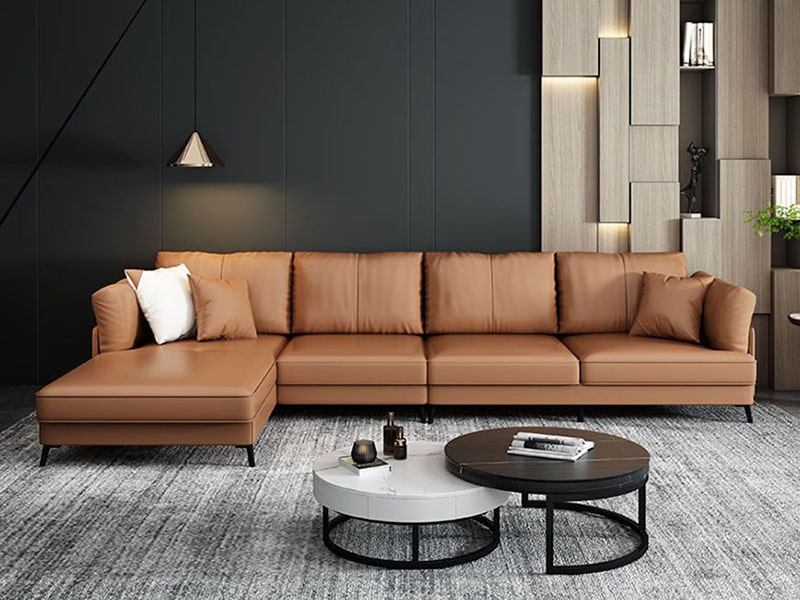 ghế sofa màu cam đất