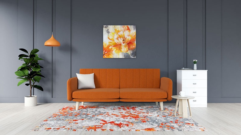 ghế sofa màu cam ngày càng được ưa chuộng