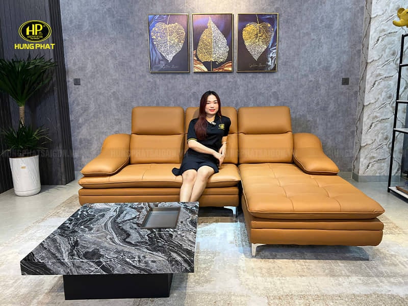 ghế sofa màu cam nhạt