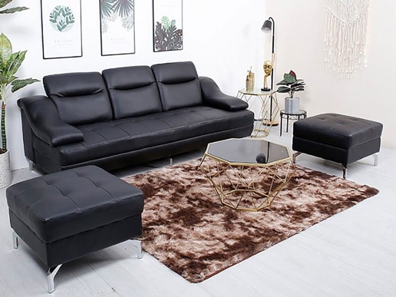 ghế sofa màu đen phong cách hiện đại