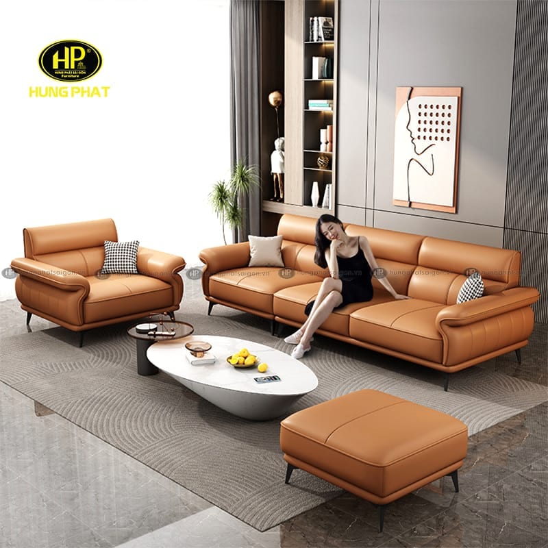 ghế sofa văng màu cam