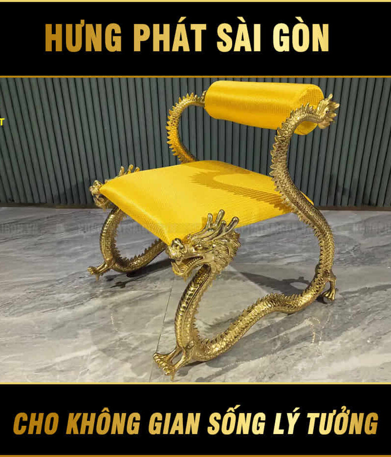 ghế thư giãn hoạ tiết rồng vàng hoàng gia gl-02