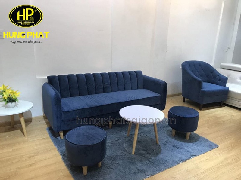 mẫu ghế sofa vải nhung sang trọng cho shop thời trang