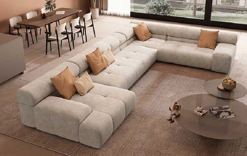 sofa chữ u kiểu dáng hiện đại