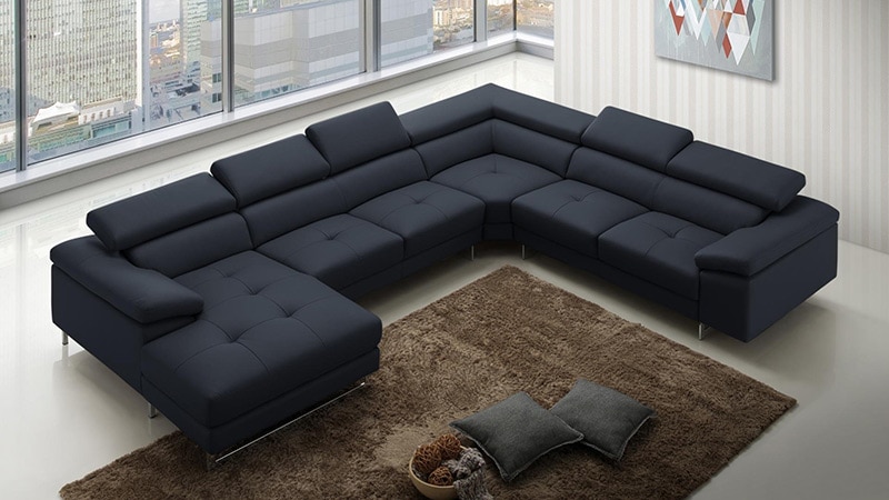 sofa hình chữ U mang đến không gian ngồi rộng rãi