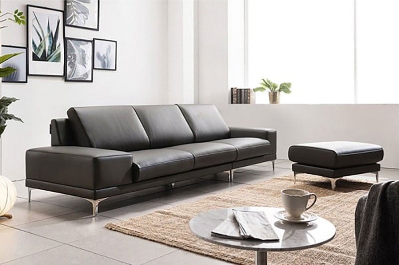 Sofa đen bọc da sang trọng