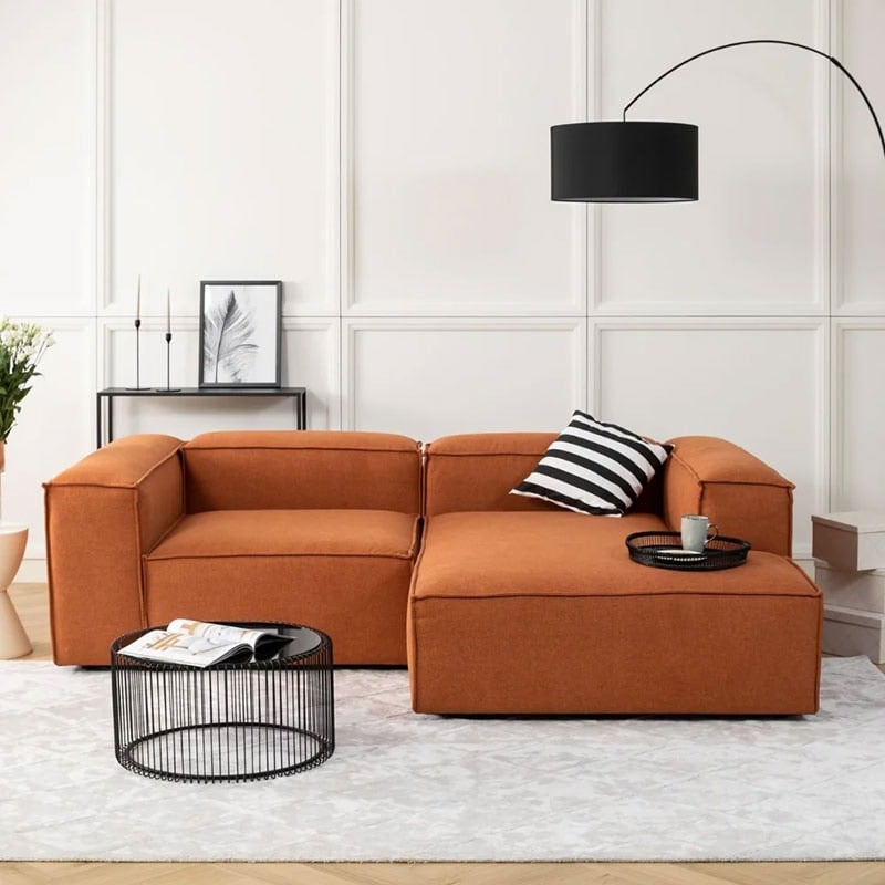 sofa modular màu cam