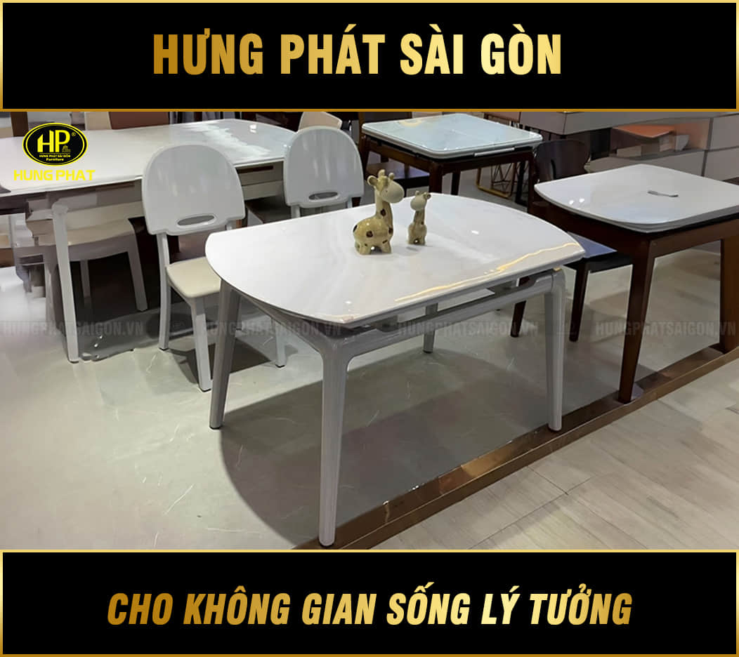 bàn ăn mặt đá gấp gọn thông minh t905