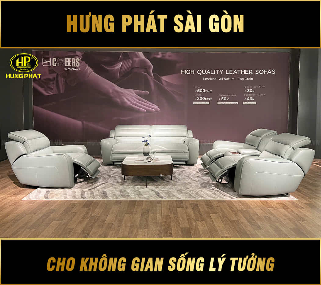 bộ sofa da bò thật nhập khẩu fiore u90102hm