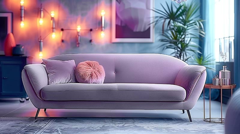 ghế sofa băng màu tím