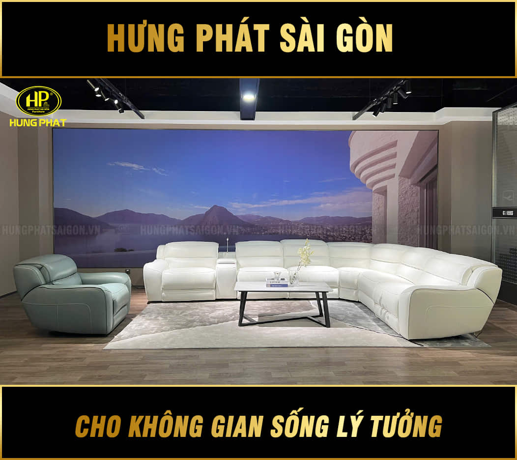 ghế sofa da bò góc l puro u90102hml