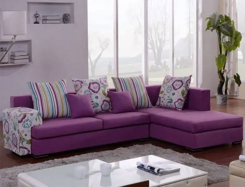 ghế sofa góc màu tím