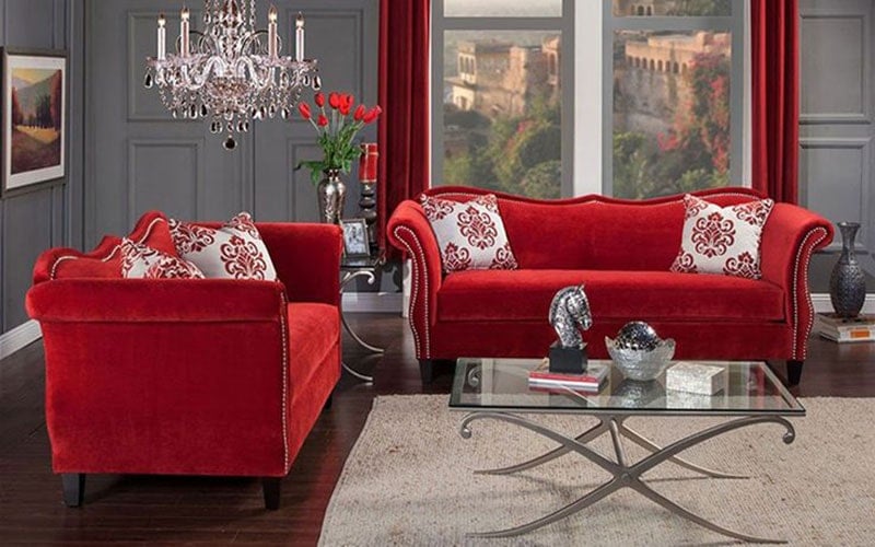 ghế sofa màu đỏ mang ý nghĩa may mắn