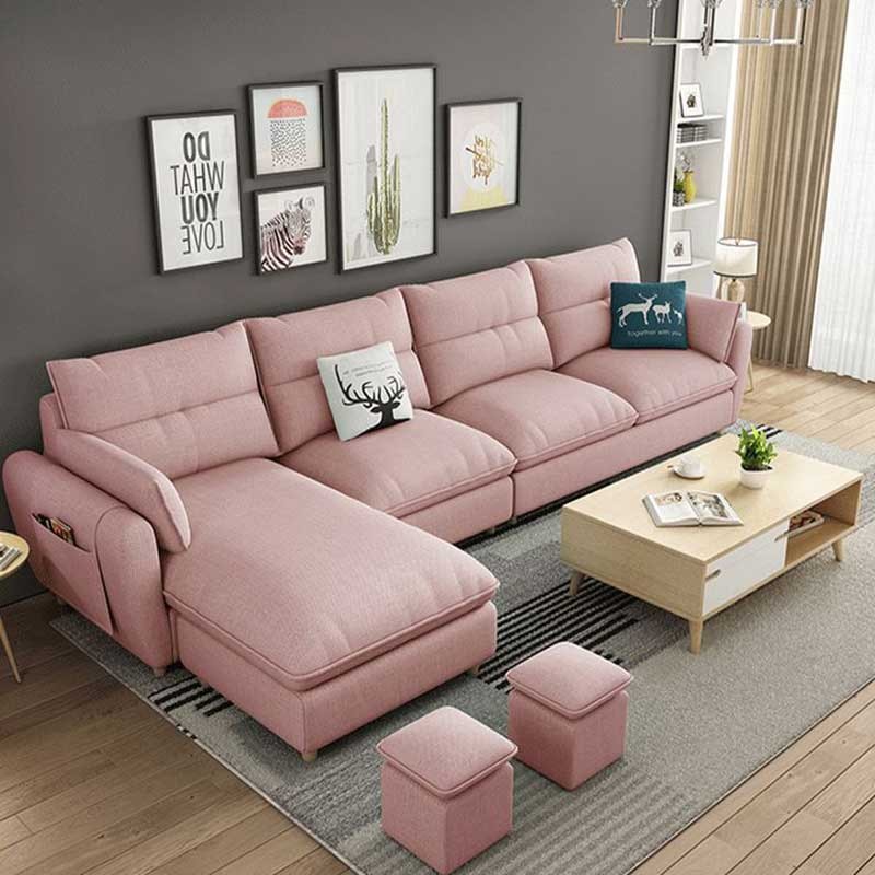 ghế sofa màu hồng trẻ trung và năng động