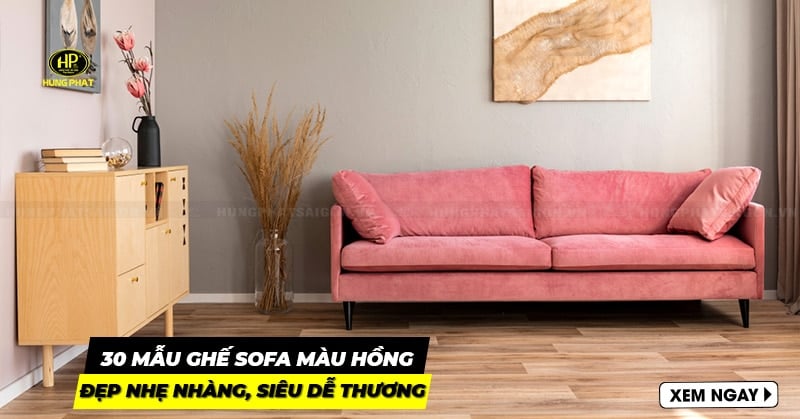 ghế sofa màu hồng