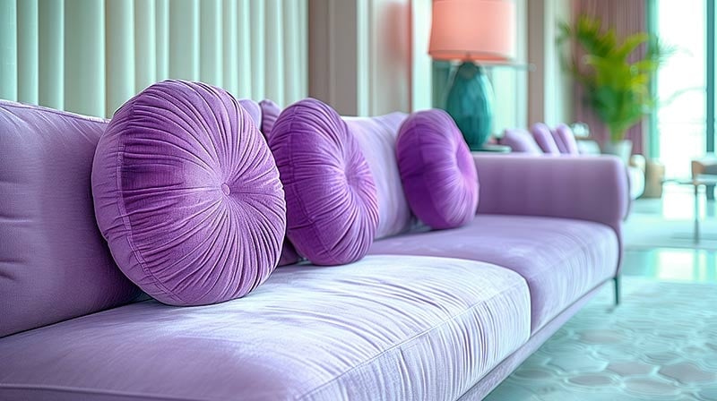 ghế sofa màu tím có vẻ đẹp khác biệt