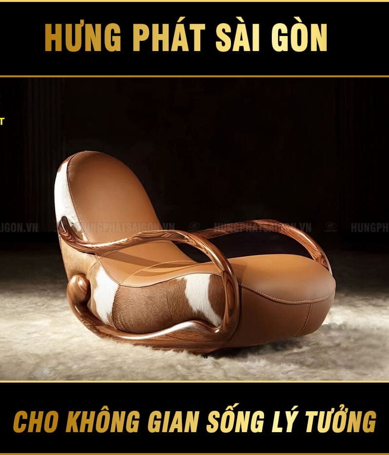 ghế thư giãn bập bênh da bò ý ec11b