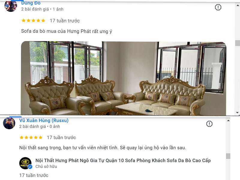 khách hàng hài lòng với sofa tại hưng phát sài gòn