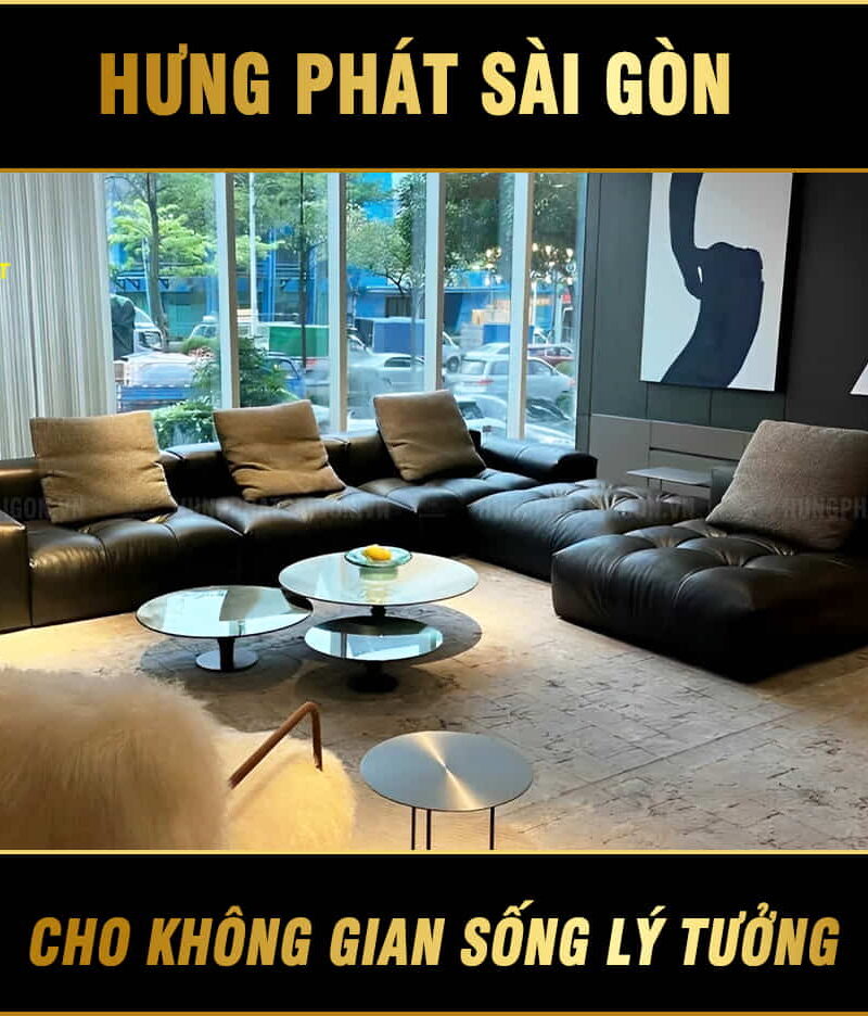 sofa băng da bò ý nhập khẩu f83