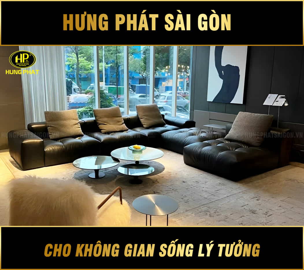 sofa băng da bò ý nhập khẩu f83