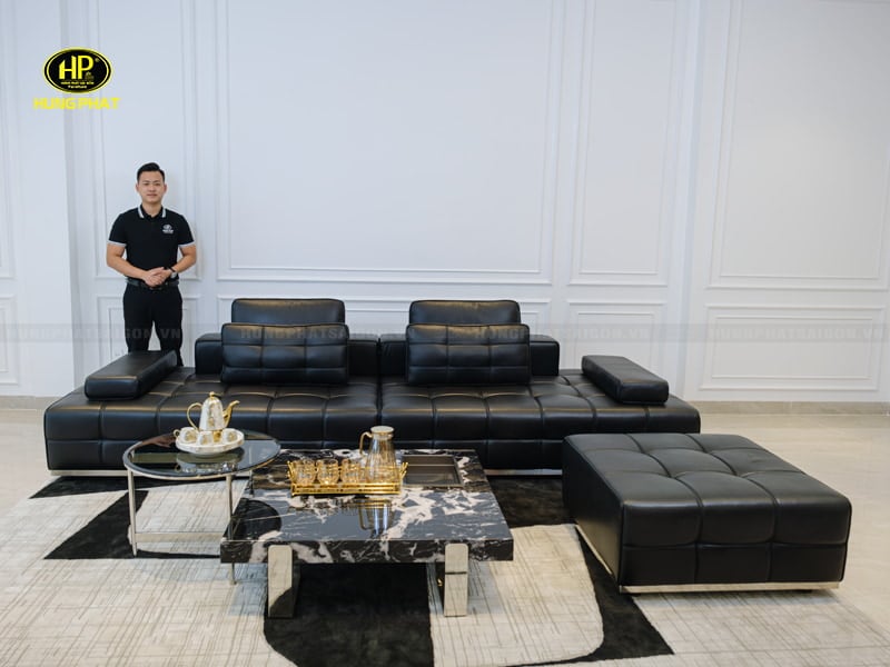 sofa da bò nhập khẩu kf01