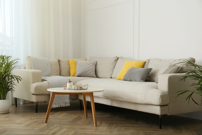 sofa gam màu be dễ dàng kết hợp nội thất khác